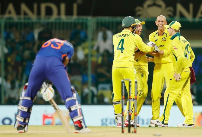 India vs Australia: Suryakumar Yadav is struggling in the 50 over format. Photograph: BCCI