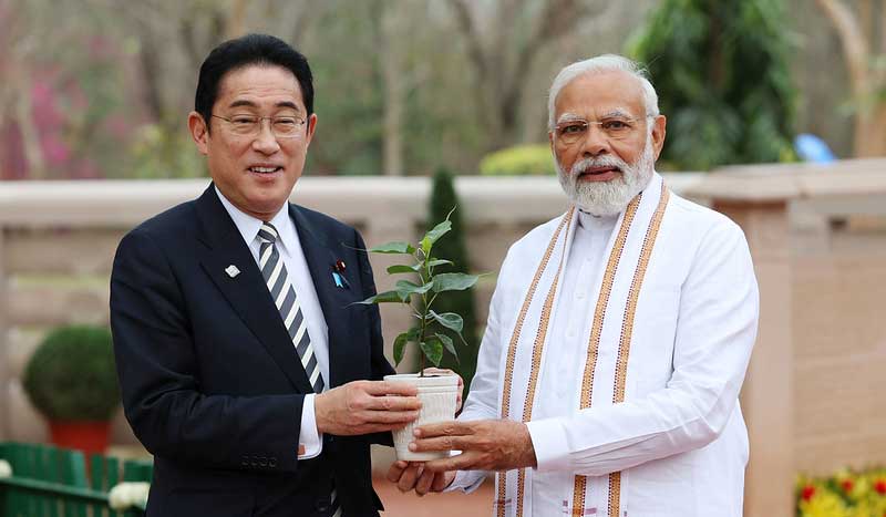 Prime Minister Shri Narendra Modi & Prime Minister of Japan, H. E. Mr. Fumio Kishida visited the Buddha Jayanti Park in Delhi