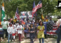 Indian-Americans celebrating unity and welcoming PM Modi during the rally in Washington.