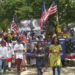 Indian-Americans celebrating unity and welcoming PM Modi during the rally in Washington.